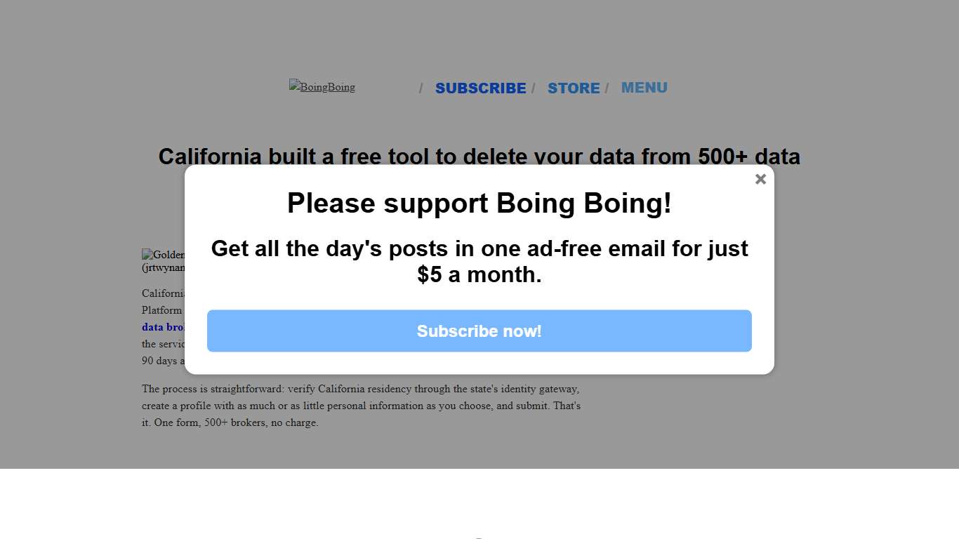 California's free tool deletes your data from 500+ brokers - Boing Boing