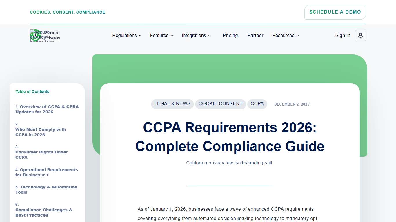 CCPA Requirements 2026: Complete Compliance Guide