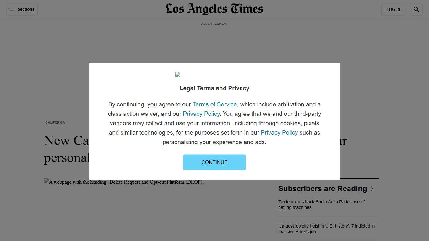 New California tool can stop collection, sale of online personal data - Los Angeles Times