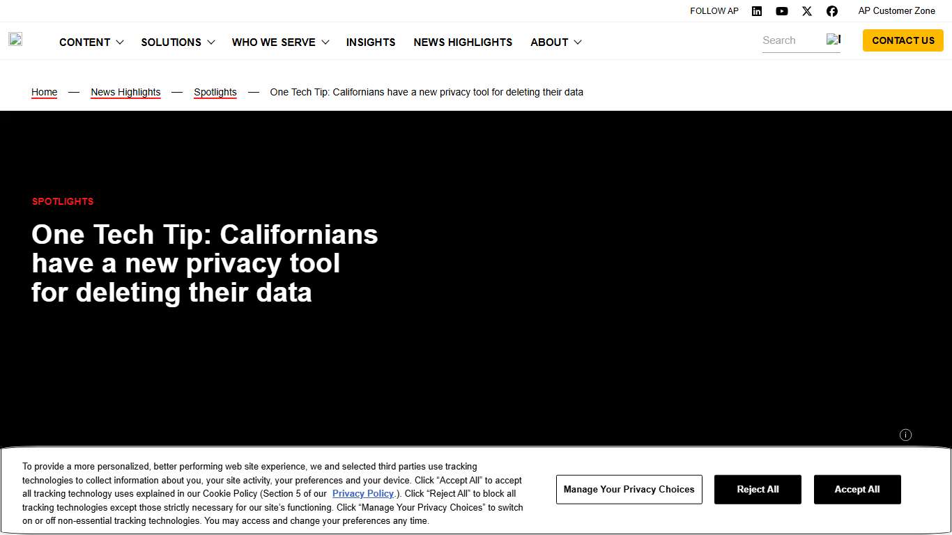 One Tech Tip: Californians have a new privacy tool for deleting their data The Associated Press